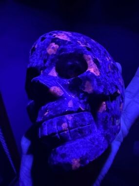 Yooperlite Hand-Carved Skull - UV Reactive - 3.5” - 2lbs